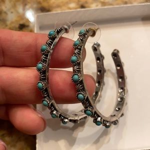 Turquoise and silver earrings